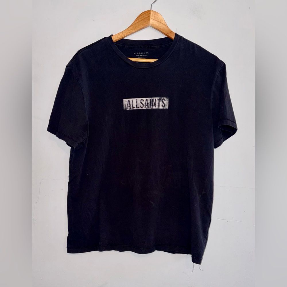 ALL SAINTS Tile SS Crew Relaxed Fit Logo Tshirt sz S - Picture 2 of 8